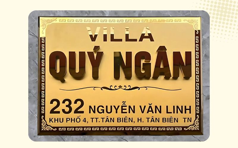 Biển số nhà đồng